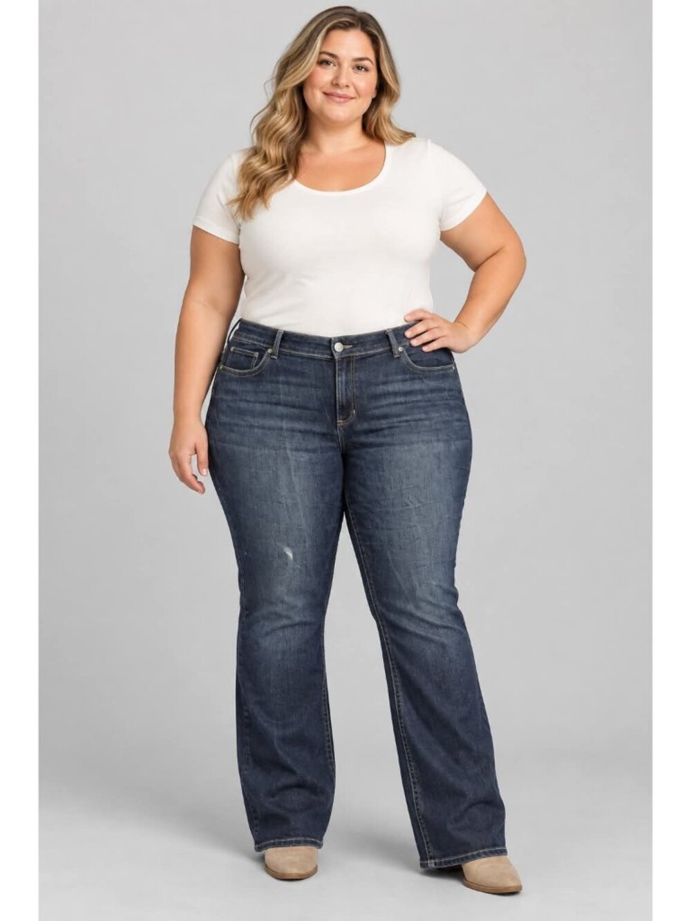 Maurices Womens Dark Wash Bootcut Jeans Size 24W Long skuj